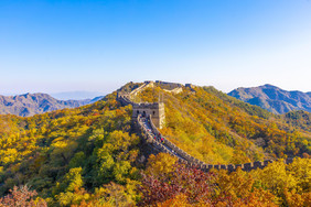 北京大气的地标万里的长城建筑摄影图片