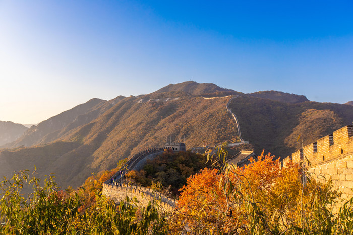 北京大气地标万里长城建筑摄影图片