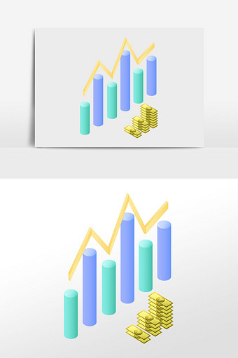 5d创意立体上升柱状图