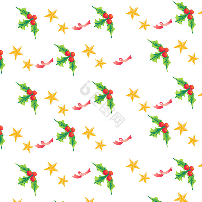 圣诞浆果星星底纹图片