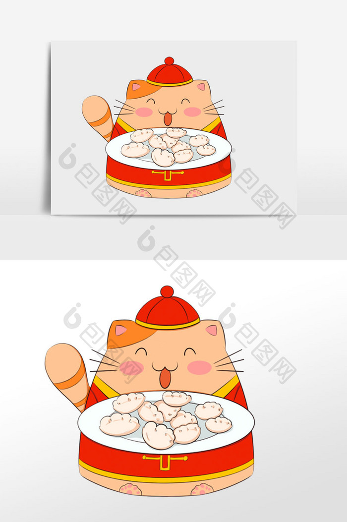 冬至立冬吃饺子小猫