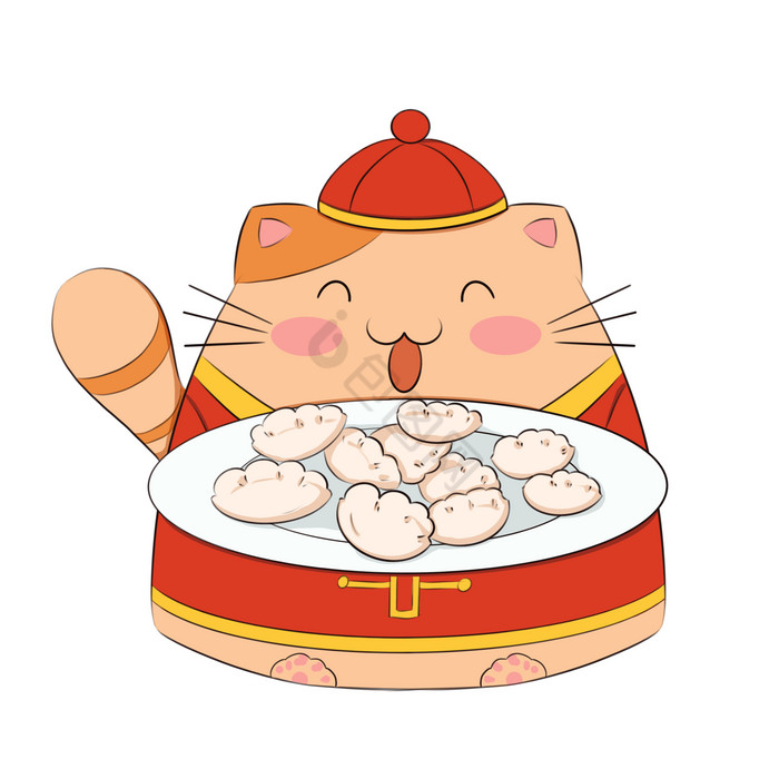 冬至立冬吃饺子小猫图片