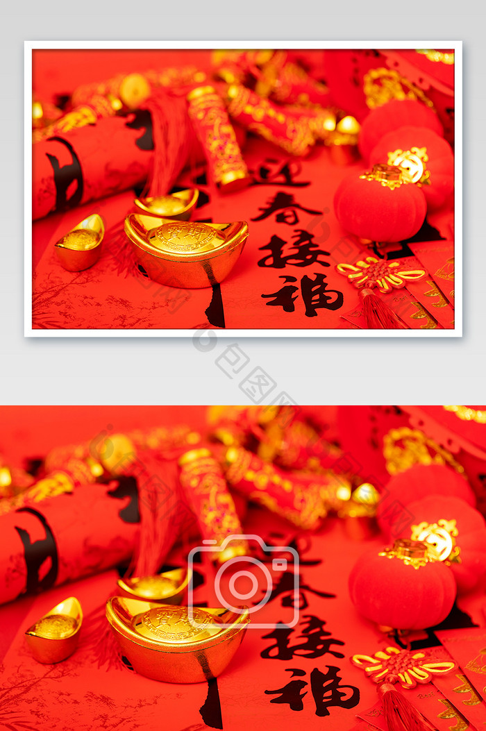 中国年新年新春红色喜庆背景海报
