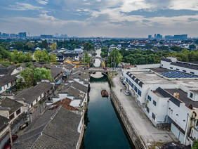 大气苏州虎丘山风景区航拍摄影图