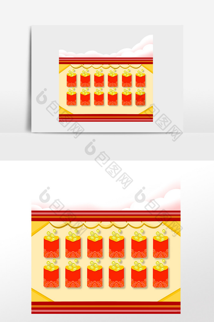 新年春节红包红包墙