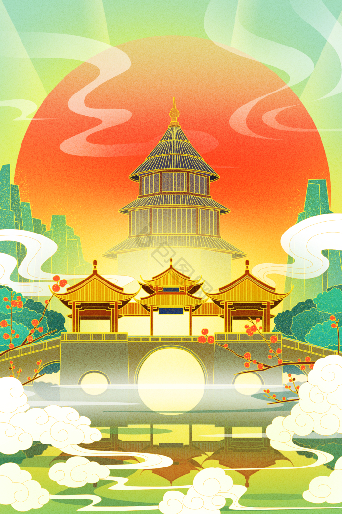 扬州插画图片下载-包图网