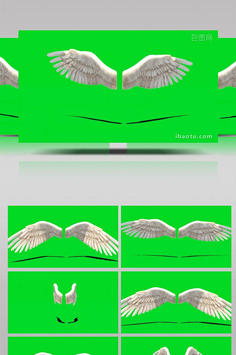 白色天使翅膀展示合成抠像素材图片