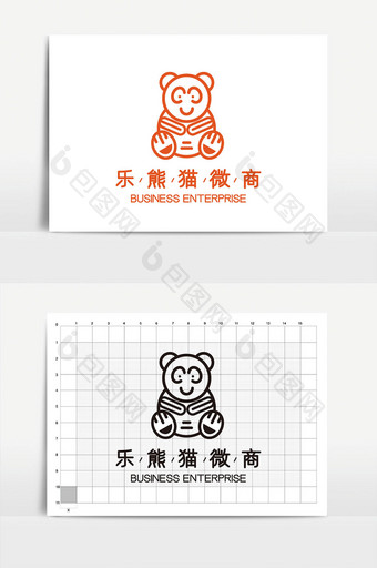 大气时尚熊猫图形电商微商logoVI图片