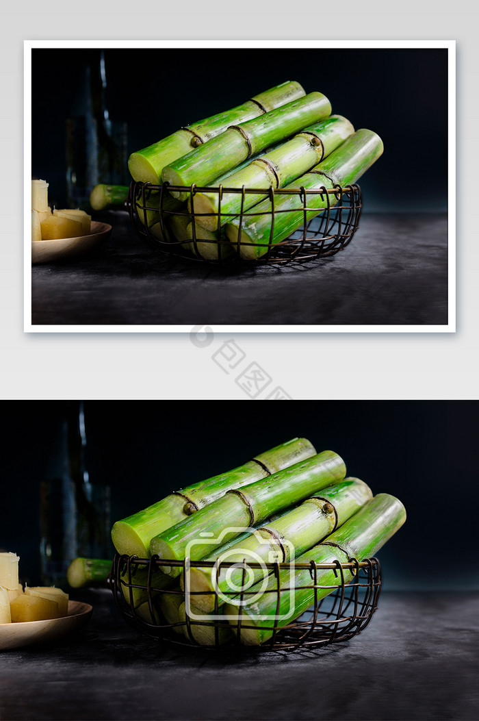 绿皮青甜甘蔗健康美食农作物绿色美食图片图片
