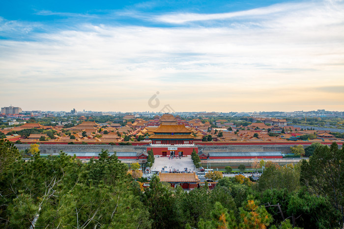 北京故宫全景景山公园图片