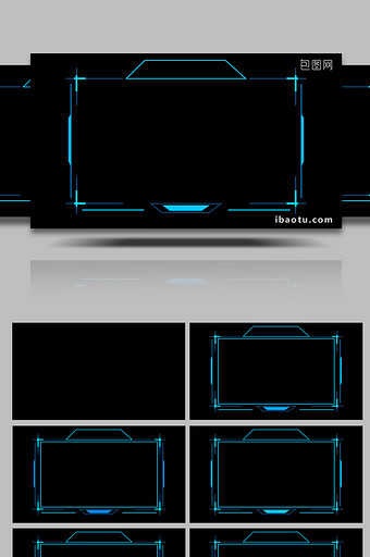 科技感蓝色边框展示带通道特效元素图片