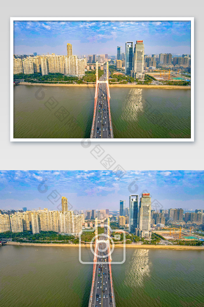 航拍南昌八一大桥摄影图片图片