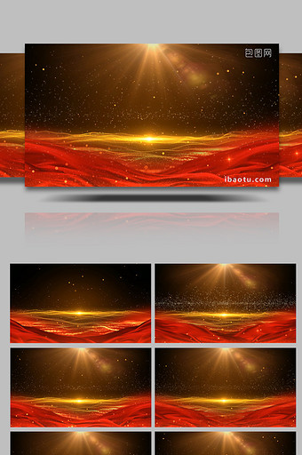 震撼高端红绸粒子波动光效背景视频图片