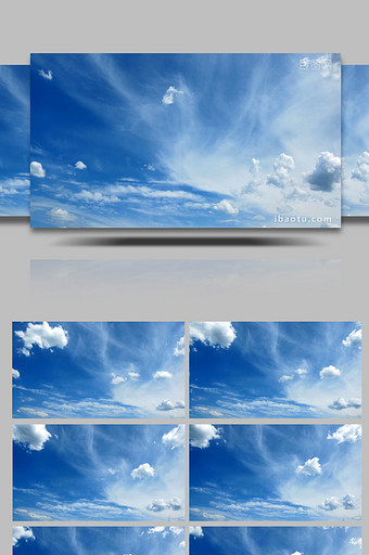 震撼高端蔚蓝天空云层飘动背景视频图片