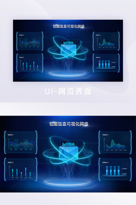 科技感数据可视化信息可视化UI网页端页面