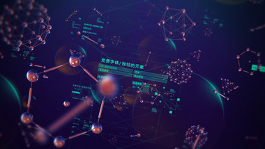 3D全息分子式结构空间医疗片头AE模板