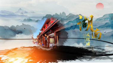中国风水墨鎏金图文宣传片头AE模板