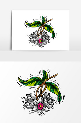 彩绘国风中草药药材植物插画图片