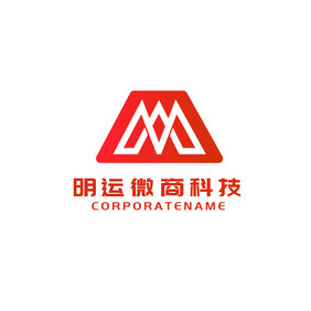 科技红色互联网字母m标志