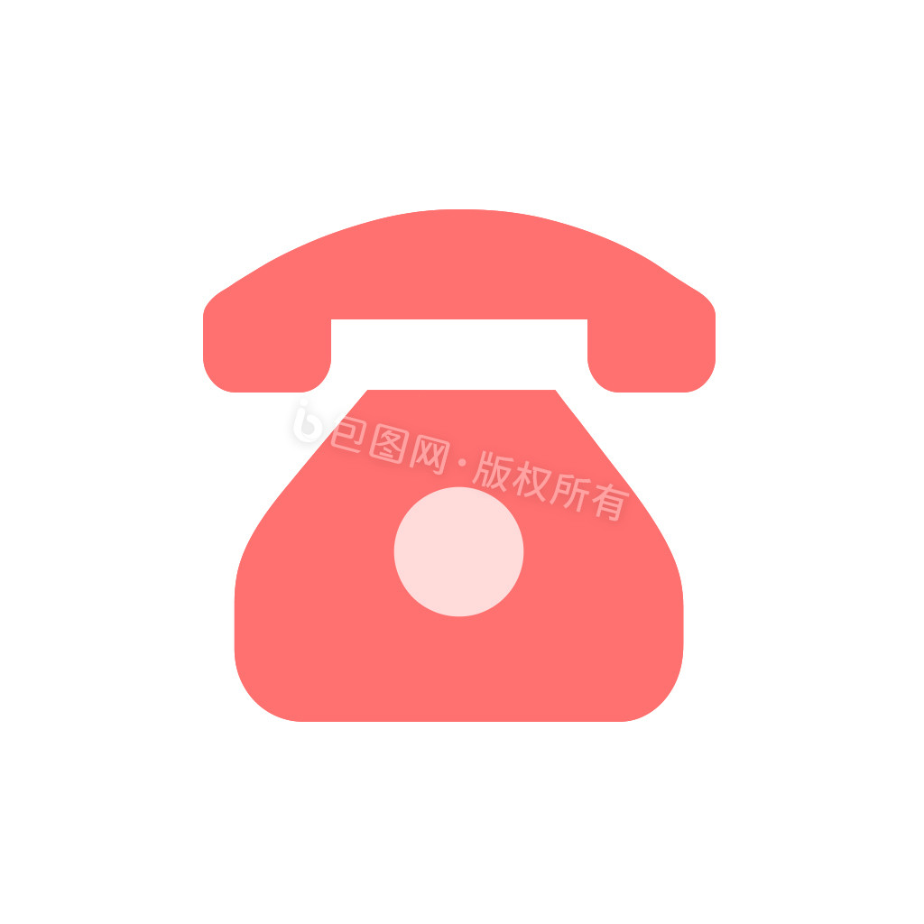 简约红色面形电话震动icon动效图标图片