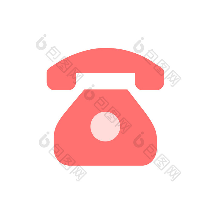 简约红色面形电话震动icon动效图标