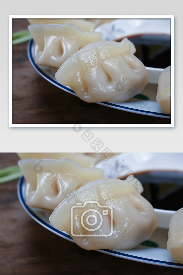 水饺特写油碟小葱