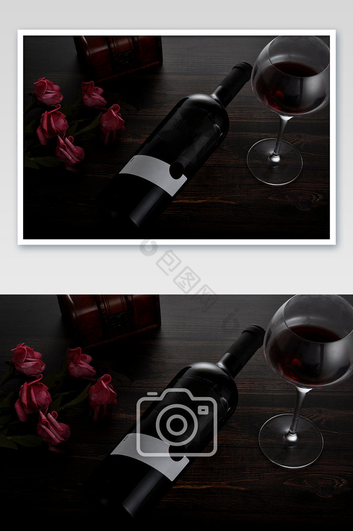 红葡萄酒杯花瓣倒酒俯视图片图片