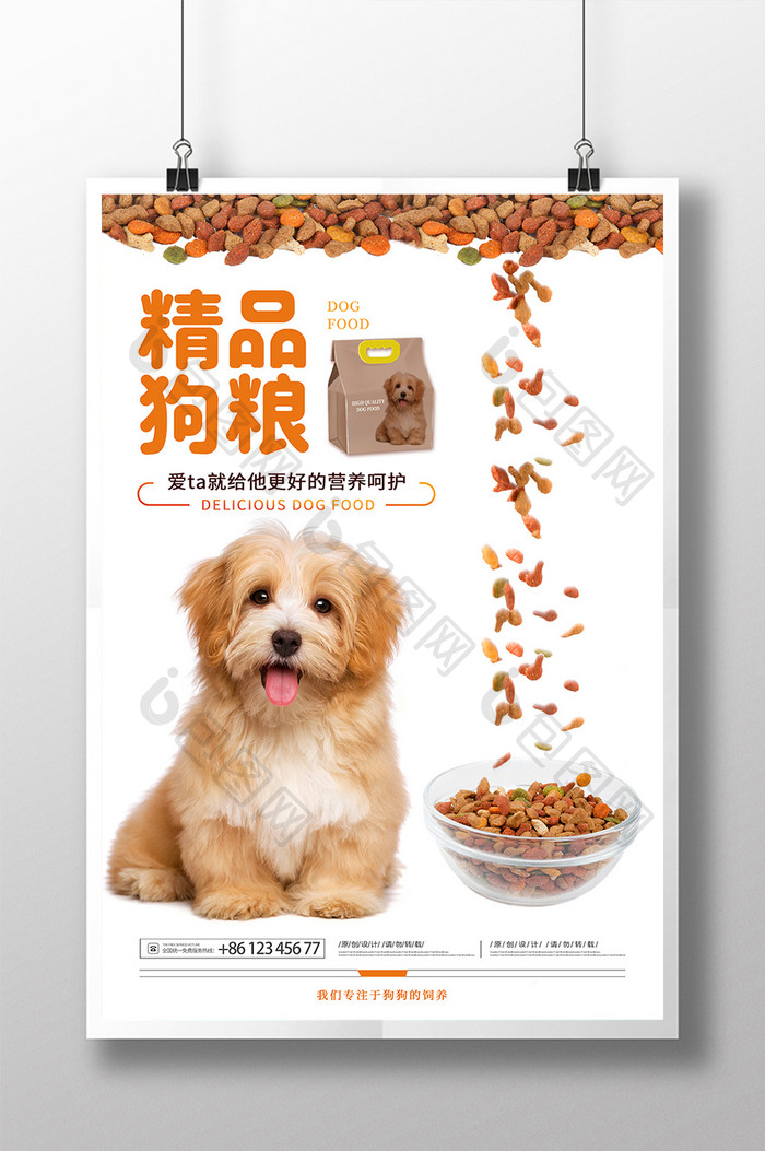 可爱宠物狗精品狗粮宠物用品宣传海报