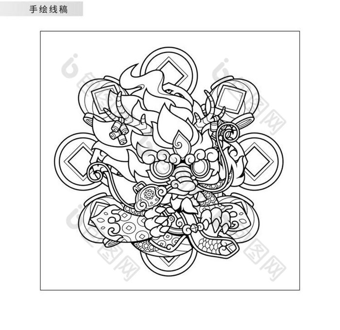 龙腾虎跃简易图图片