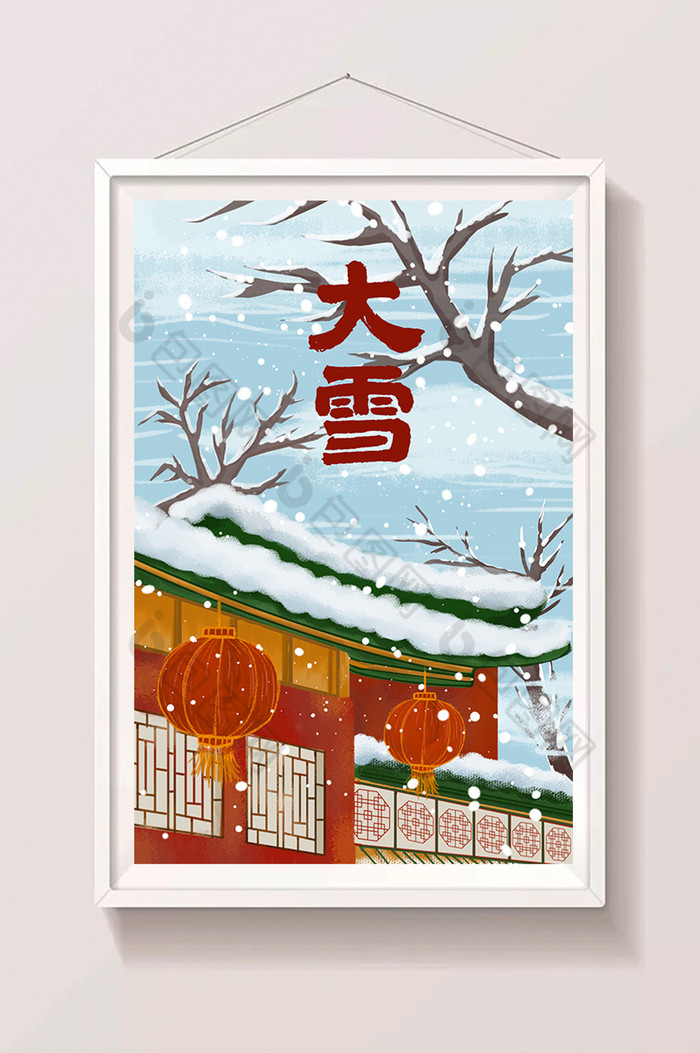 冬日大雪插画图片图片