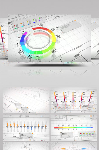 3D数据HUD信息图表分析动画AE模板图片