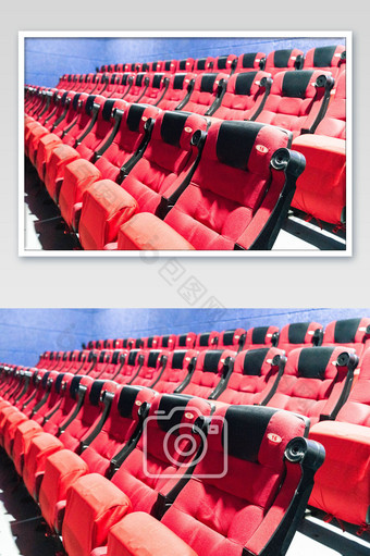 电影院红色椅子摄影图图片