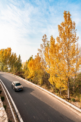 公路上行驶的汽车