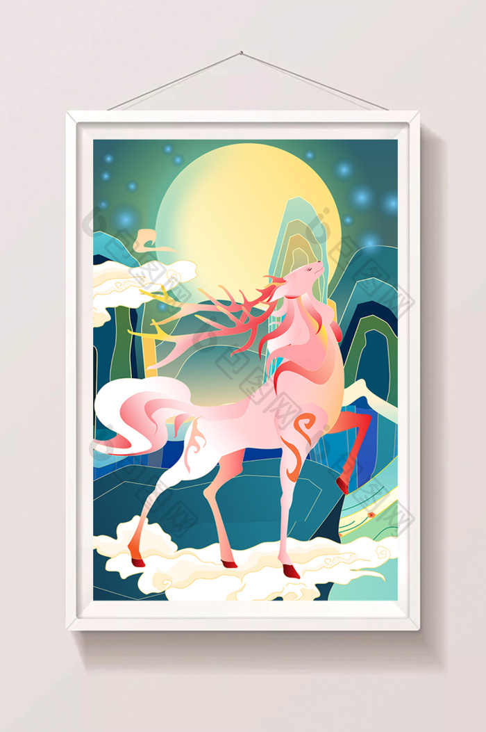 山海经夫诸神兽插画图片-包图网