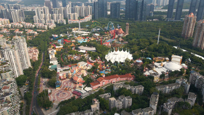 4k深圳欢乐谷航拍镜头组