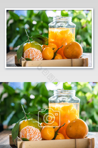 美味的橘子罐头摄影图图片