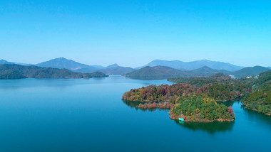 航拍黄山市黄山区太平湖