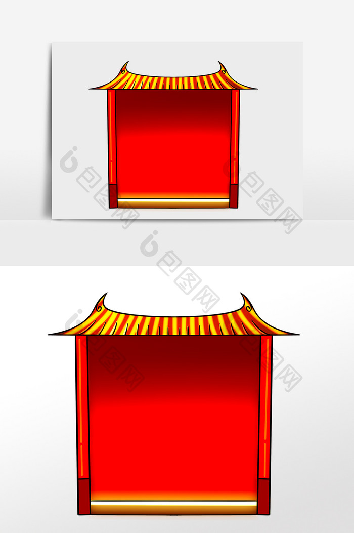 新年春节中式门楼边框