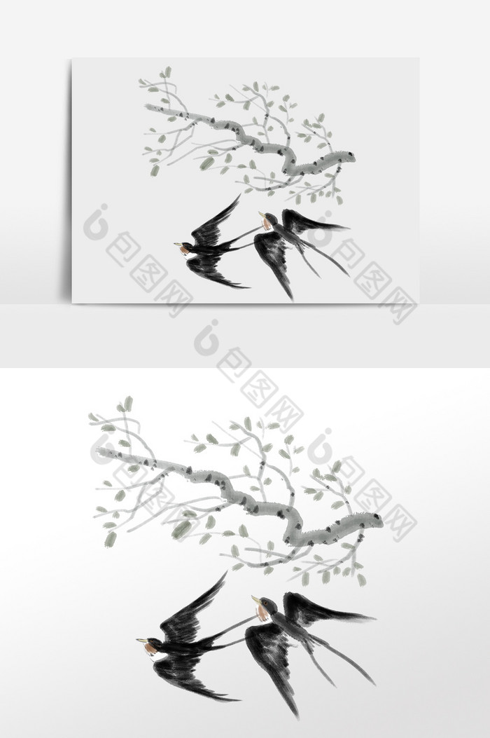 水墨动物燕子图片图片