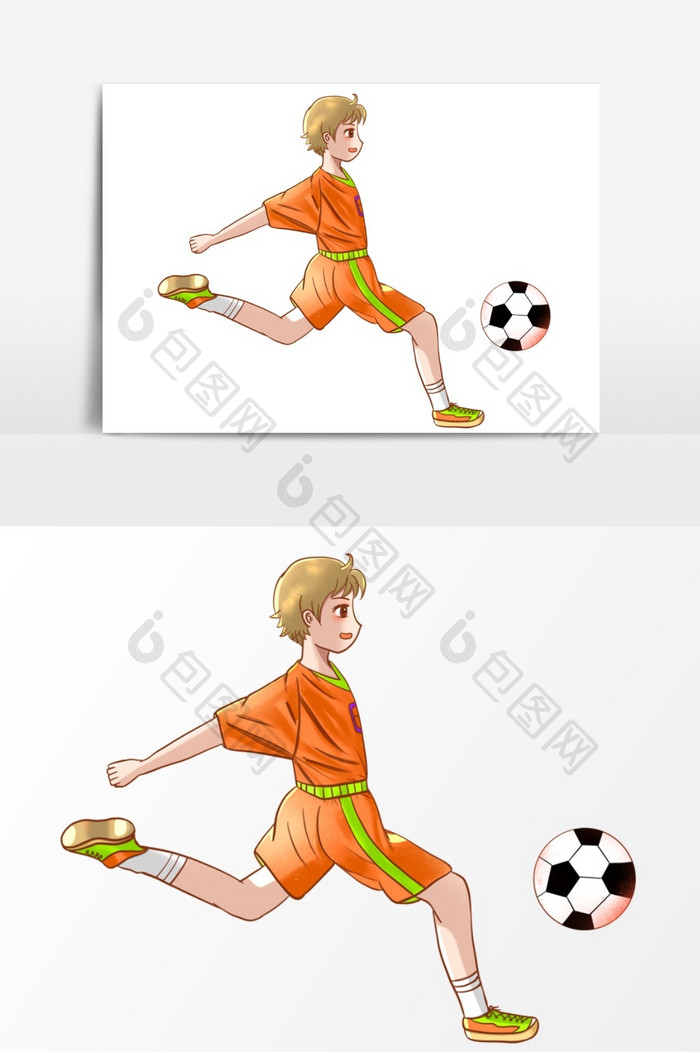 足球少年足球小子踢球足球元素