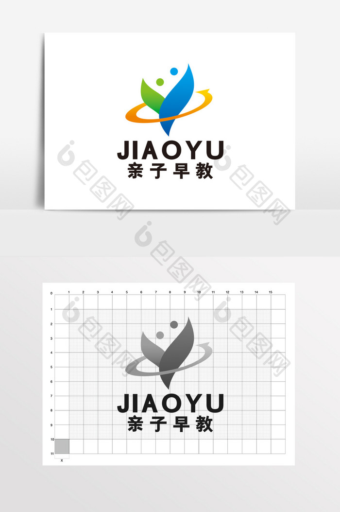 亲子教育早教在线辅少儿LOGO标志VI