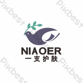 小鸟护肤品整形医院美容logo标志vi