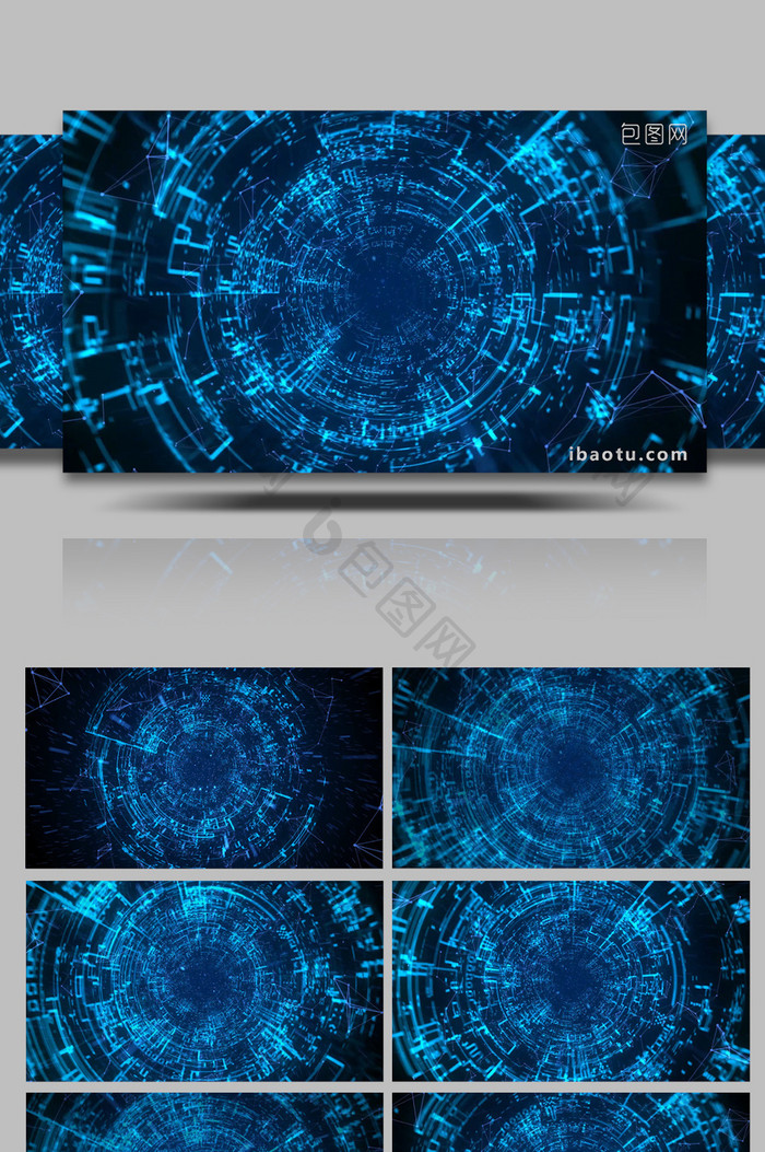 全息指纹科技隧道穿梭背景视频