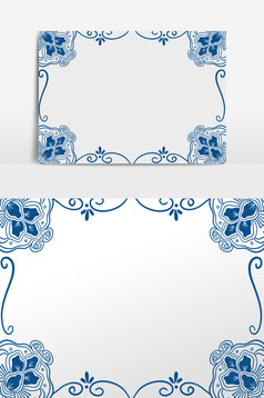 古典青花瓷花纹边框图片