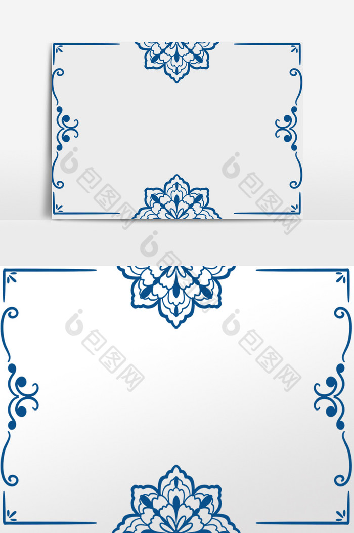 古典青花瓷花纹边框图片