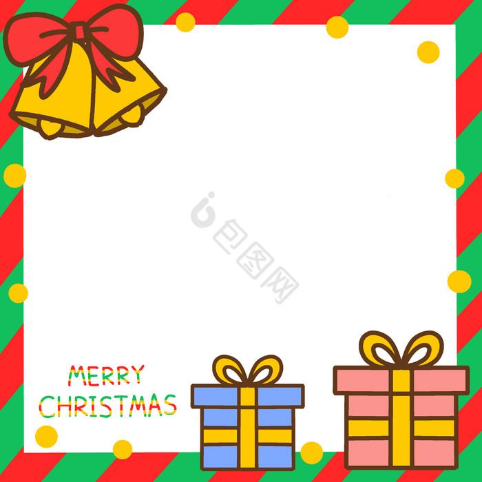 圣诞节礼物铃铛边框图片