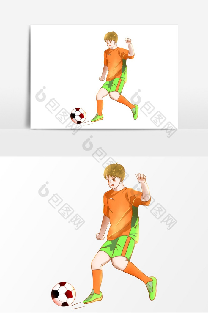 足球少年踢球足球小子