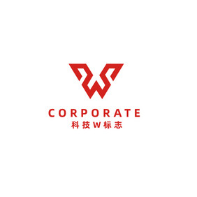 科技时尚现代企业字母w标志