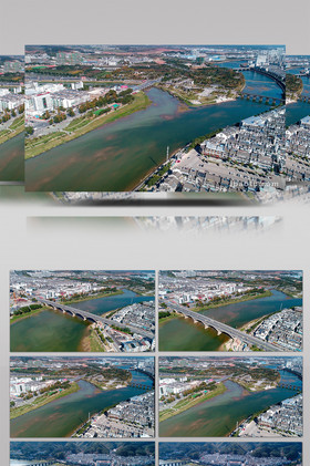 航拍安徽省歙县练江