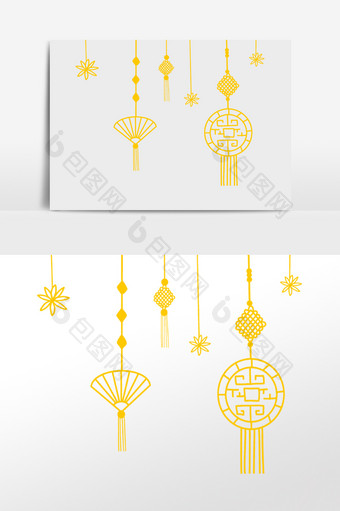 春节线性灯笼挂饰装饰图片